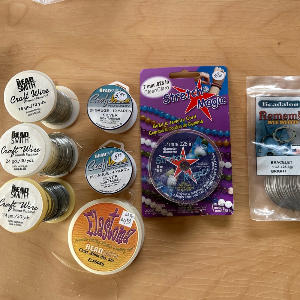 Assortment of Craft Wire, Stretch Magic, Memory Wire & Elastic Jewelry Cord